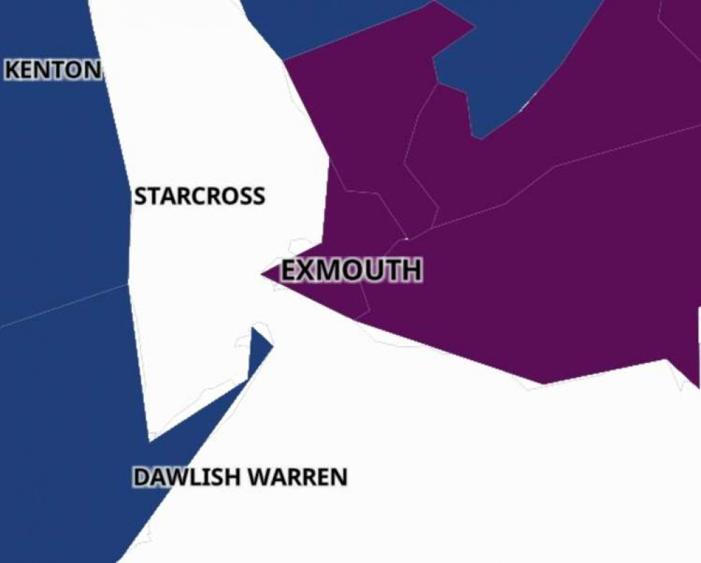 Exmouth coronavirus map