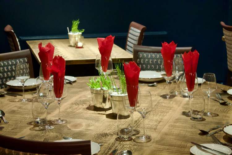 Pots of the edible coastal plant samphire can be found on the tables for decoration (Nub News, Will Goddard)