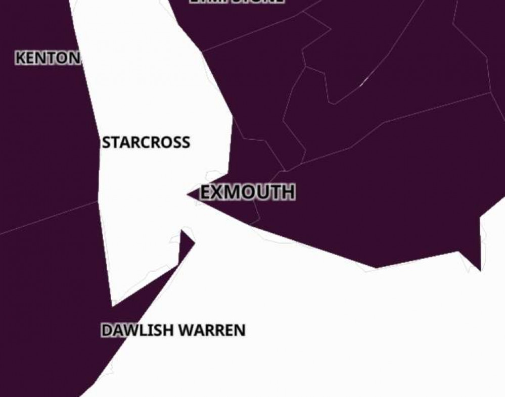 Exmouth coronavirus map