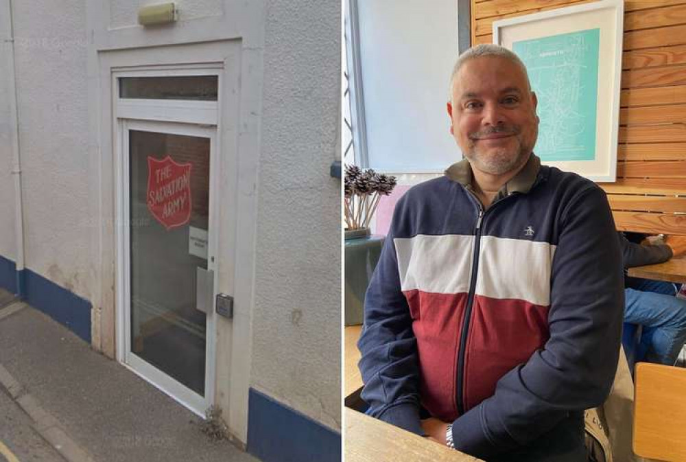 L: The Salvation Army Hall on Sheppard's Row, Exmouth (Google Maps). R: Cllr Bruce De Saram