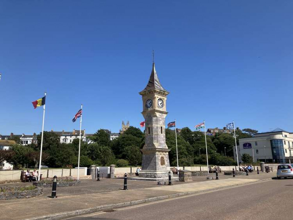 Exmouth clock tower on the Esplanade (Nub News, Will Goddard)