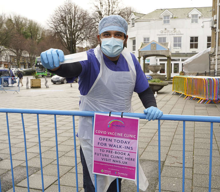 A permanent covid vaccine centre has officially launched in Falmouth this week. Picture of the vaccination team.