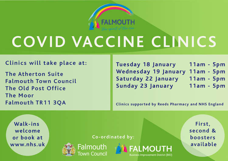 The poster for the next covid vaccine sessions.