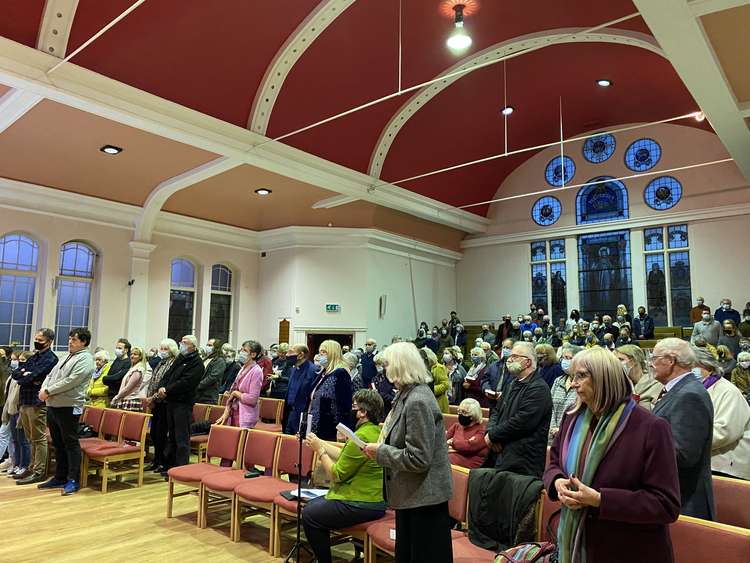 The final service at Falmouth Methodist Church.