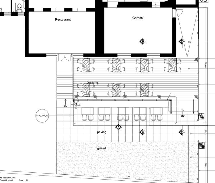 The proposed Trelowarren Arms plans, Budock Water.