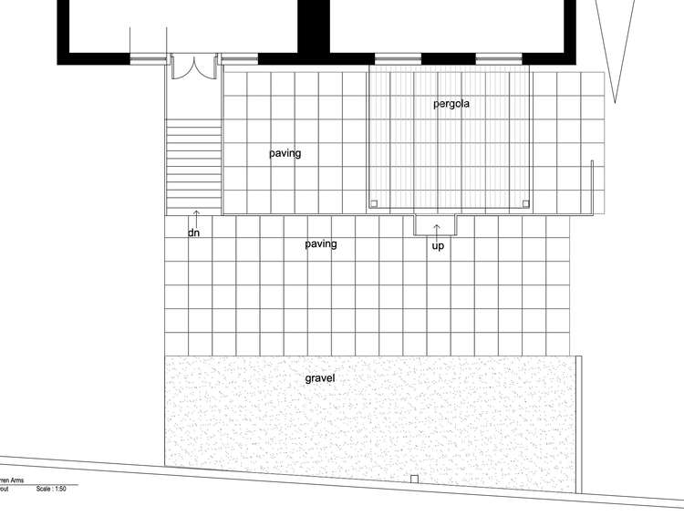 The current layout of Trelowarren Arms plans, Budock Water.