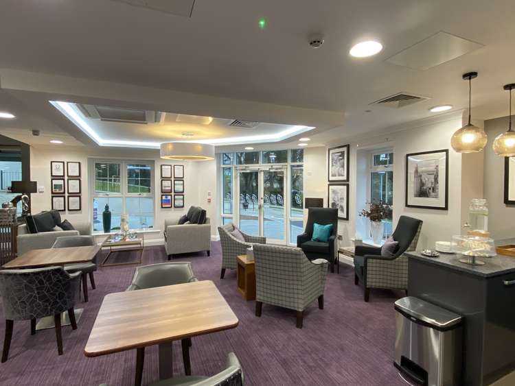 The luxury new Barchester care home on Dracaena Avenue recently welcomed its first residents. A picture of the cafe at Falmouth Court.