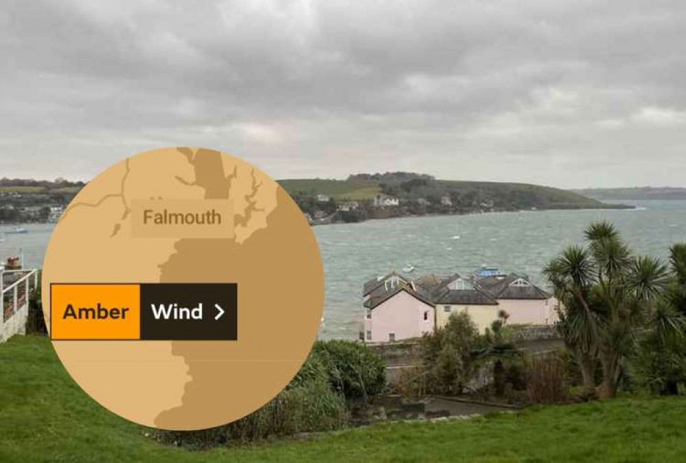 The weather warning for Storm Eunice in Falmouth has been upgraded.