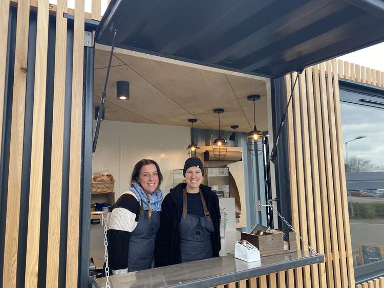 Old Foundry Coffee opened for the first time today. Friend Sian, alongside owner Amelia.