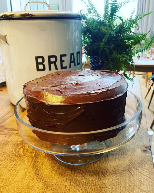 Chocolate ganache cake looking very tempting.