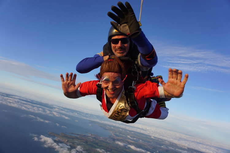 Betty Stogs' skydive.