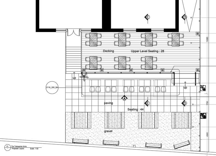 The proposed plans to upgrade The Trelowarren Arms, Budock Water.