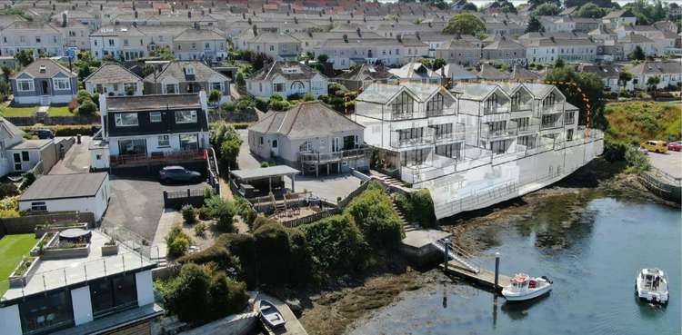 Composite photo showing the plans for new homes in North Parade, Falmouth, which were refused planning permission.