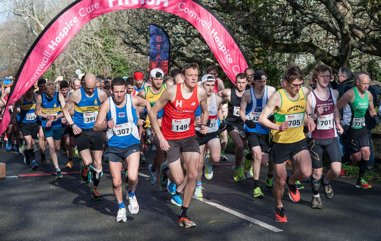 Falmouth Half Marathon saw nearly 600 runners take part. Credit: Cornwall Hospice Care/Facebook.