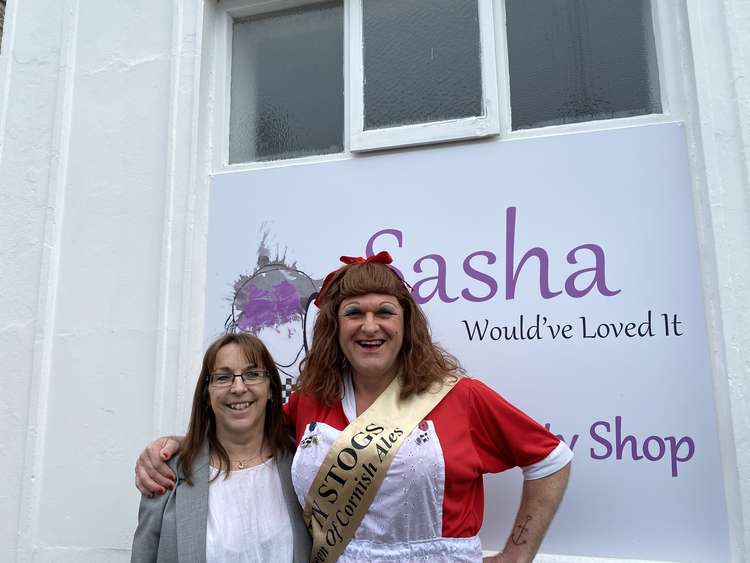 Michelle Bray, mum and founding member of the charity, alongside Betty Stogs on opening day.