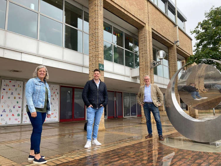 Kingston riverside. Left to right: Mandy Weston Founder & COO, TownSq, Jamie McGowan Community Director, Town Sq and Cllr John Sweeney, Portfolio Holder for Business and Leisure at Kingston Council (Image: Kingston Council)