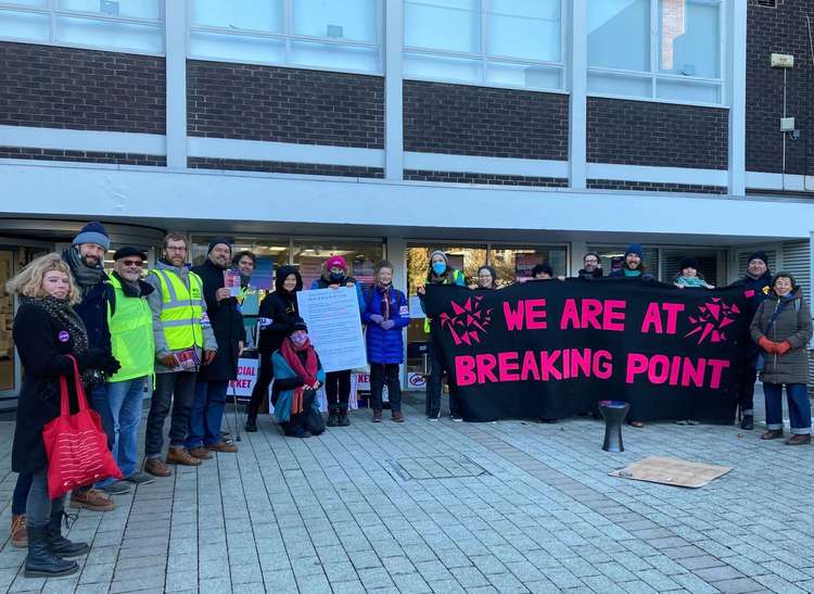 Staff on the picket line at Kingston University (Image: James Mayer)