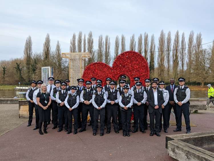 Kingston's new town centre police team pictured by the riverside (Image: Kingston Police)