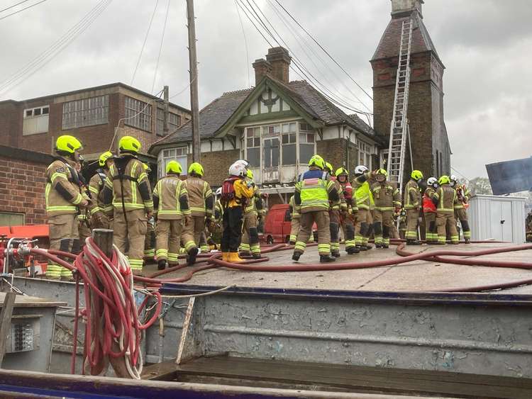 Teddington lifeboat station assisted firefighters dealing with a blaze at Platt's Eyot in Hampton (Image: Teddington RNLI)