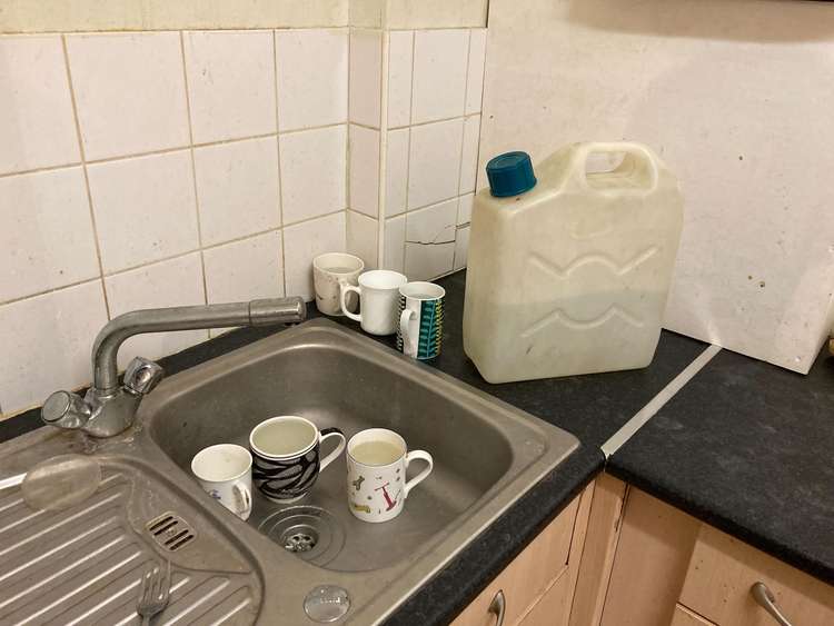 Stuart has no cold water in the kitchen, so has to fill a jug up from the bathroom (Image: James Mayer)