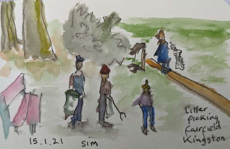 A watercolour drawing of the event was created (Image: Suzanne Buckingham)