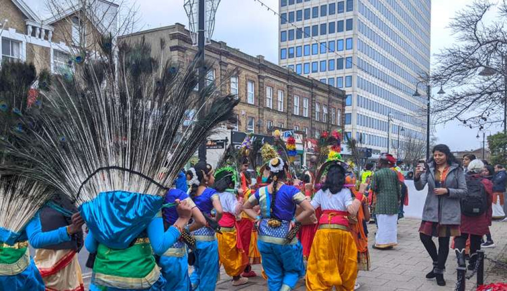 The procession went through New Malden high street on Saturday as part of a celebration of Tamil heritage (Image: Ellie Brown)