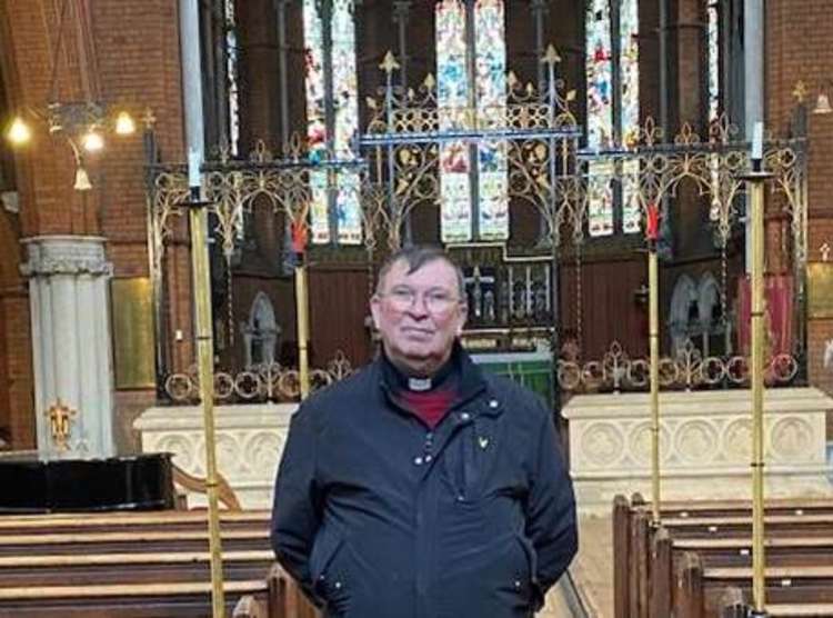 Father Martin Hislop in the North Kingston church (Image: Nub News)