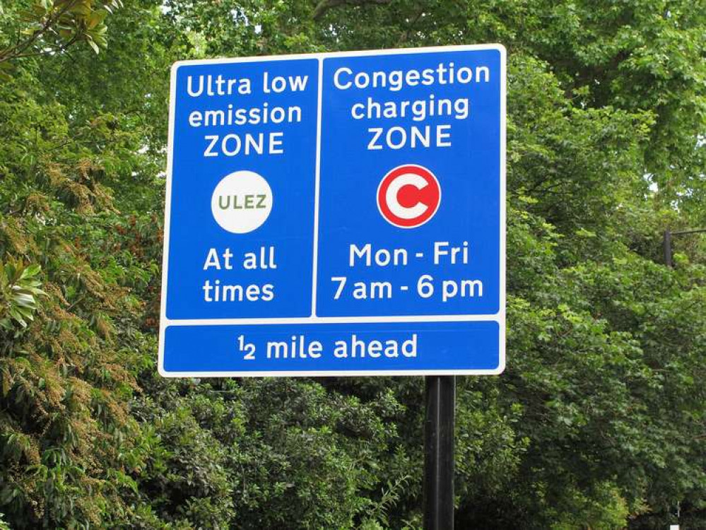 The ULEZ zone will be expanded to cover all of London, Mayor Sadiq Khan has announced (Image: David Hawgood / Sign for London ultra low emission zone / CC BY-SA 2.0)