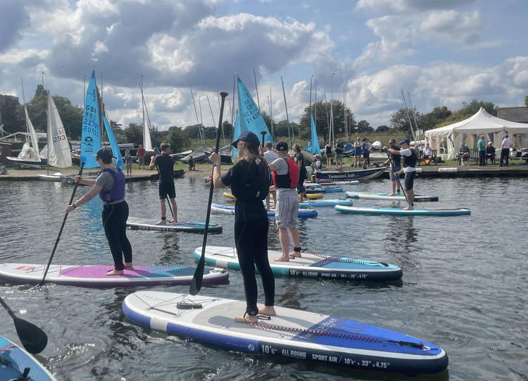 Paddleboarders with Good Life Paddle Co. on the Thames near Kingston (Image: Leah Crane)