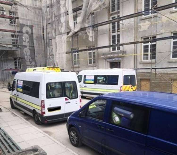 Two of the group's ambulances in Kyiv. Updates are regularly posted on their JustGiving page