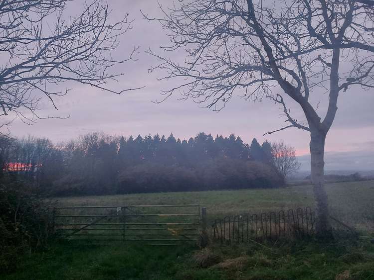 The outlook over Midsomer Norton - red skies and delight ?