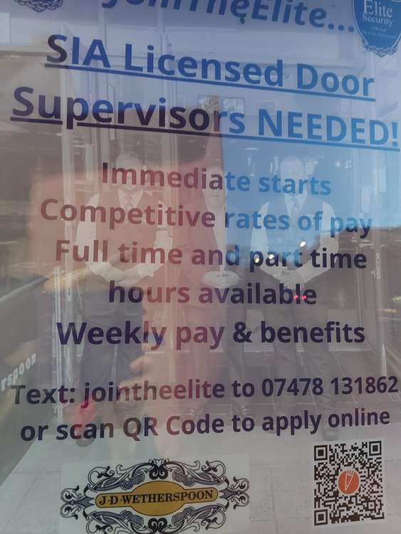 Wetherspoons is looking for door staff