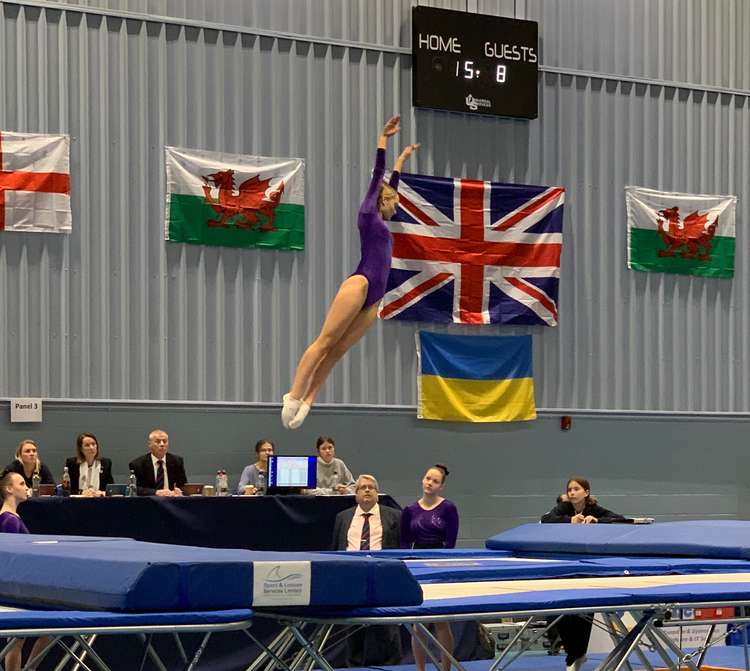 Marcie Dunn competing at the National Trampoline Finals