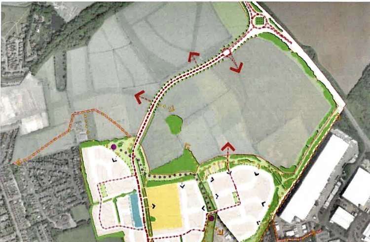 The map shows the area which will be affected while the new Money Hill estate is being built