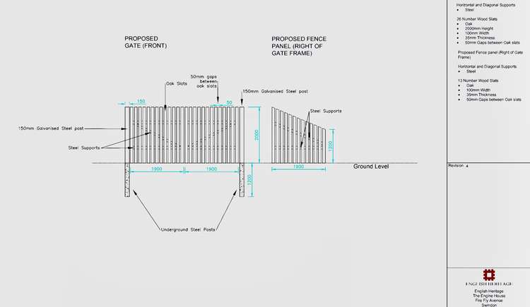 Diagrams for the planned new gate