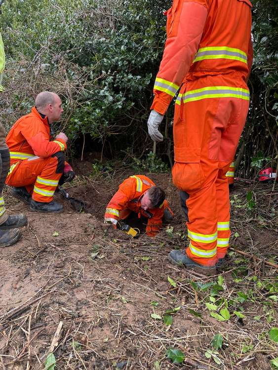 Rescuers worked for several hours on Tuesday