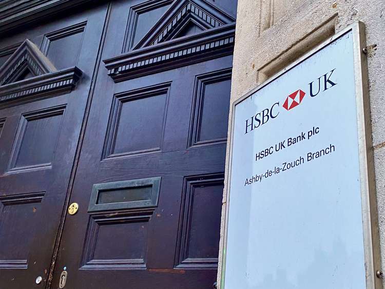 The HSBC bank in Ashby will close its doors at the end of August. Photos: Ashby Nub News