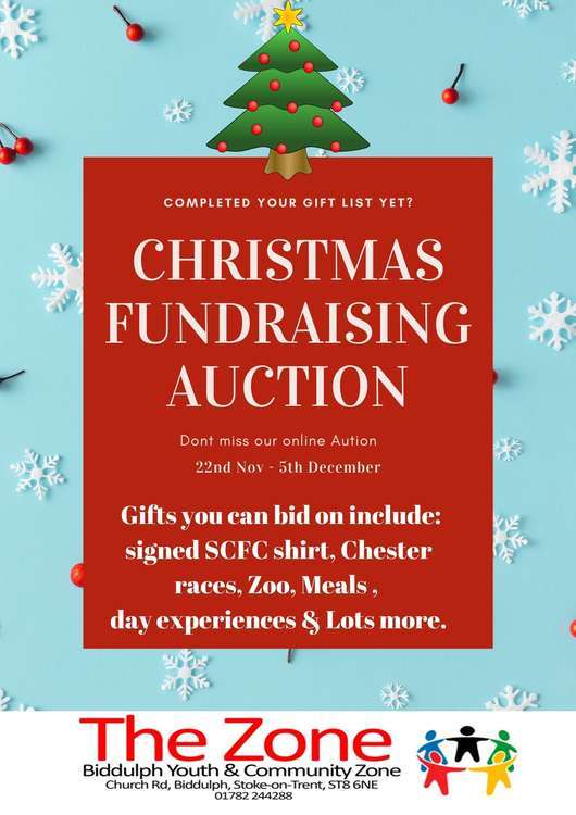 Details of The Zone's Christmas Fundraising Auction