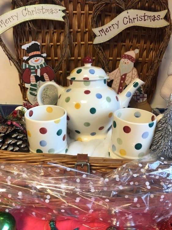 A lovely Emma Bridgewater teapot set is one of a few pottery items available to bid on