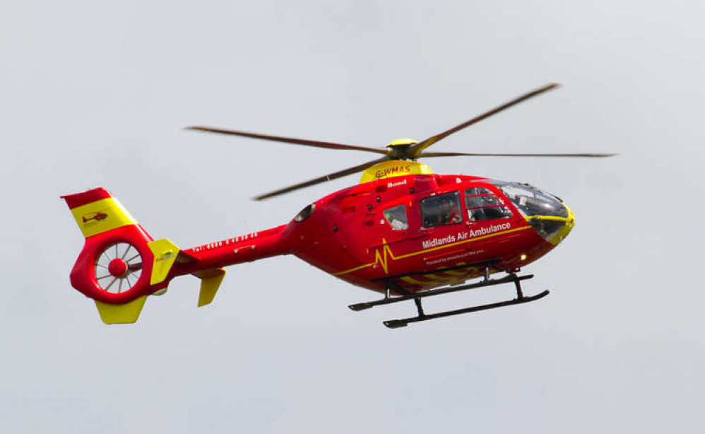 An air ambulance landed at Kingsfield First School.