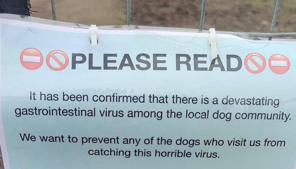 Signs have been put up in local dog parks warning of the virus. Image credit: Nick Reede