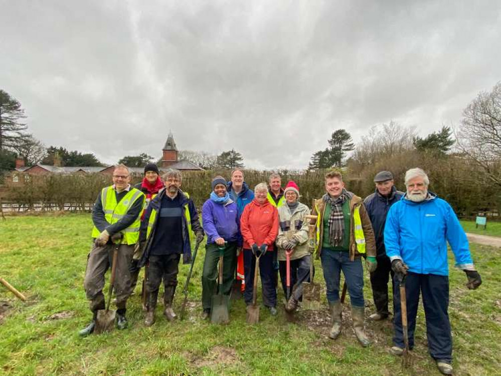 Local councillors Nigel Yates, Jim Garvey, Wayne Rogers and Joe Porter with volunteers. Image credit: Biddulph Town Council.