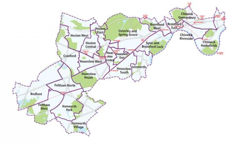 The number of Hounslow wards will increase from 20 to 22. (Image: Hounslow Council)