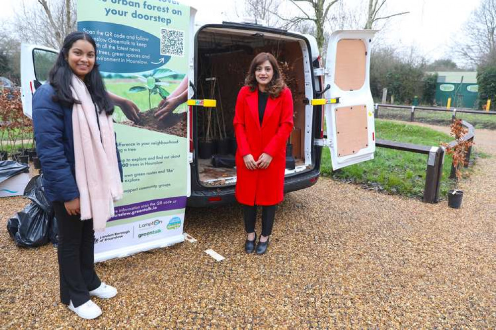 Growing Tribute: Kimberly Dias from Gumley Convent School collects her tree from Councillor Samia Chaudhary.