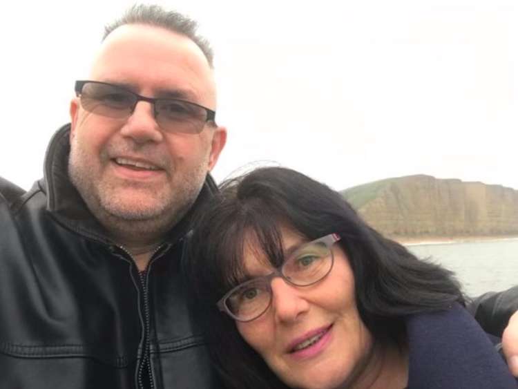 Stuart Haskins' family has launched a £34,000 crowdfunder to bring him home after he caught Covid in Cyprus, pictured in Stuart and his wife Tracey