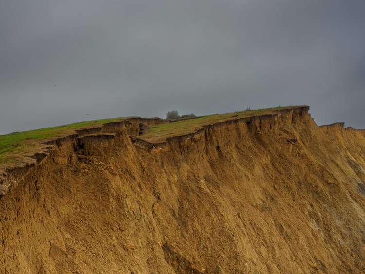 A large crack has appeared in the cliff by Seatown (Image: Paul Barrow)