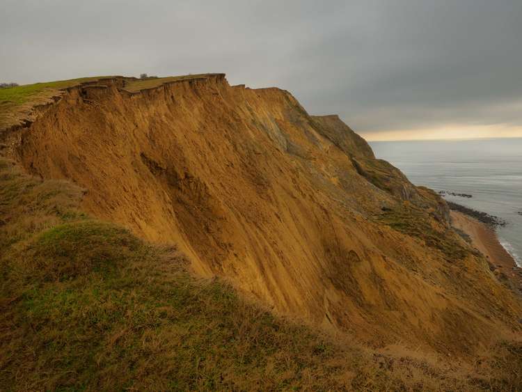 A large crack has appeared in the cliff by Seatown (Image: Paul Barrow)