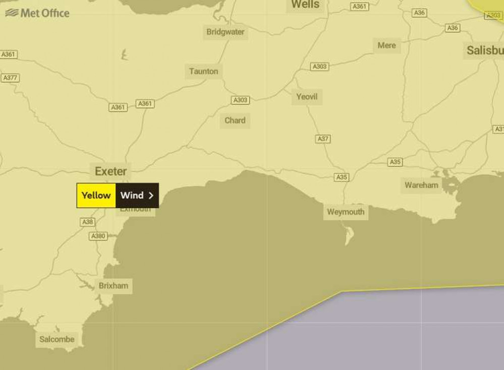 Bridport: Met Office issues yellow weather warning for wind