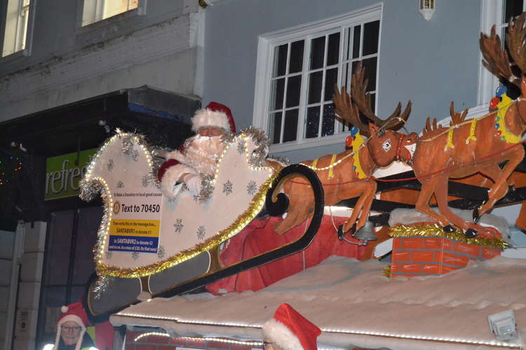 Father Christmas in his sleigh at the event