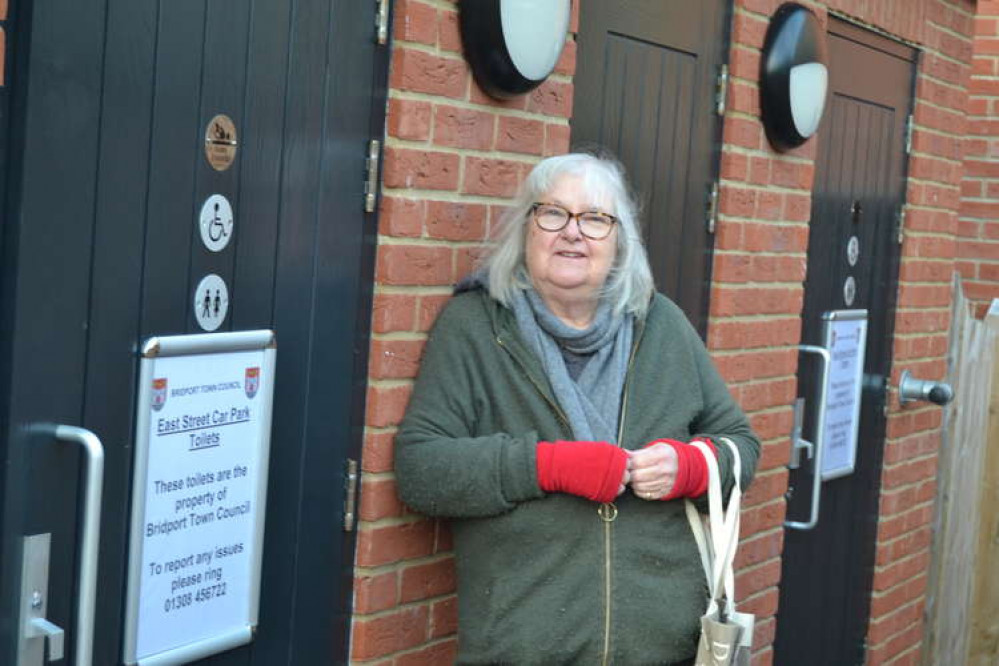 Caroline Parkins outside the toilets in East Street car park